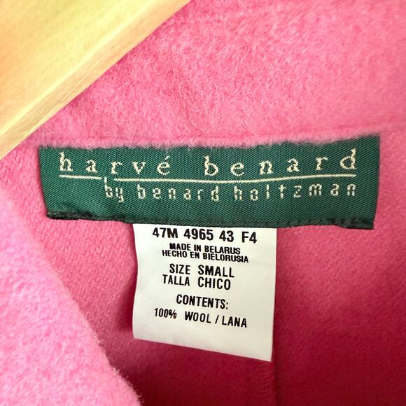 Vtg 90s Cape Coat Pink 100% Wool Swing Overcoat Button Front Poncho Capelet Glam - Picture 8 of 10